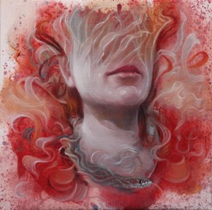 Massimiliano Alioto, Codex Corruptionis "Excrucior", 2013, olio su tela, 30x30