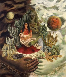 Frida Kahlo, L'abbraccio amorevole dell'Universo, la terra (il Messico), io, Diego e il signor Xolotl, 1949, olio su masonite