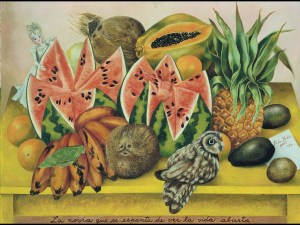 Frida Kahlo, La sposa che si spaventa vedendo la vita aperta, 1943, olio su tela, 63 x 81,5