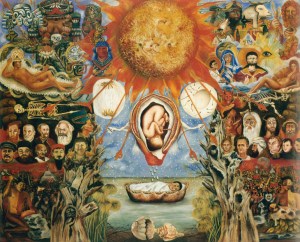 Frida Kahlo, Mosè o Nucleo Solare, 1945, olio su faesite