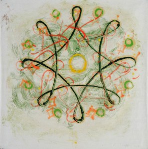 Philip Taaffe, Rangavalli IX, 1989, olio su carta, 68,5 x 68,5cm