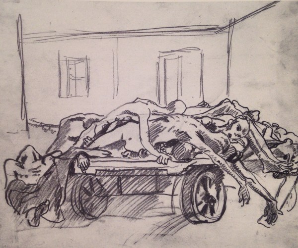 Aldo Carpi, Carro di morti davanti al deposito del crematorio ormai pieno